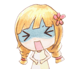 The little girl with her friends sticker #6736743