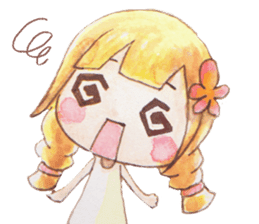 The little girl with her friends sticker #6736746