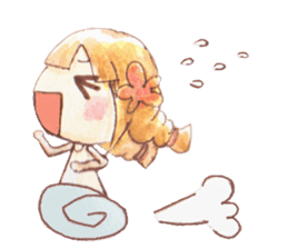 The little girl with her friends sticker #6736747