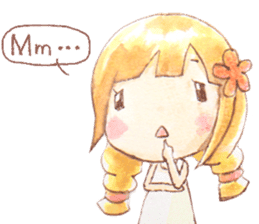 The little girl with her friends sticker #6736751