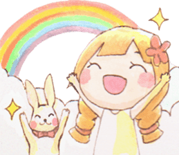 The little girl with her friends sticker #6736756