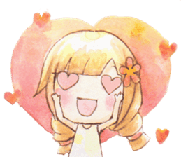 The little girl with her friends sticker #6736757