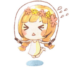 The little girl with her friends sticker #6736759