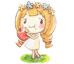 The little girl with her friends sticker #6736760