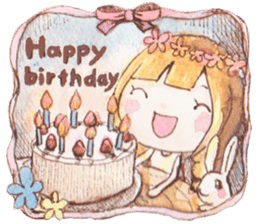 The little girl with her friends sticker #6736763