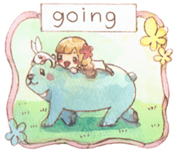 The little girl with her friends sticker #6736764