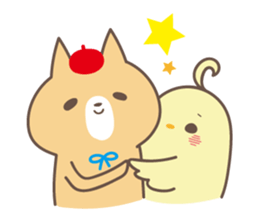 relax animal ~cat and chick~ sticker #6737689