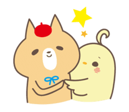 relax animal ~cat and chick~ sticker #6737689