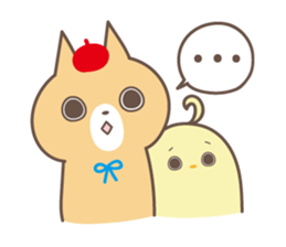 relax animal ~cat and chick~ sticker #6737699