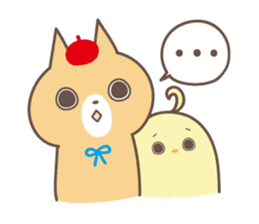 relax animal ~cat and chick~ sticker #6737699