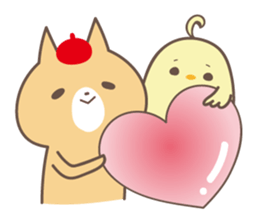 relax animal ~cat and chick~ sticker #6737705