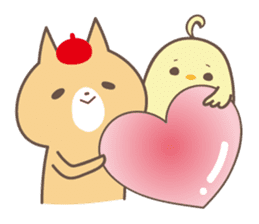 relax animal ~cat and chick~ sticker #6737705