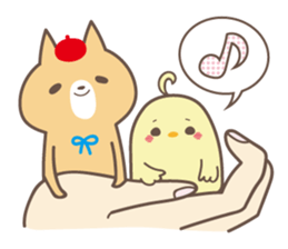 relax animal ~cat and chick~ sticker #6737726
