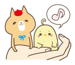 relax animal ~cat and chick~ sticker #6737726