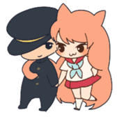 cat Sailor girl & boy couple Englishver sticker #6737728