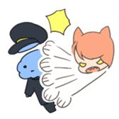 cat Sailor girl & boy couple Englishver sticker #6737763