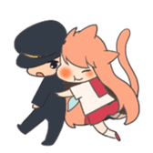 cat Sailor girl & boy couple Englishver sticker #6737765