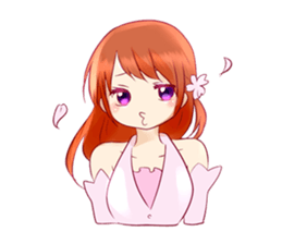 Cherry blossom Girl sticker #6740431