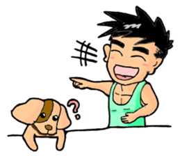 Kevin and cute pup sticker #6741971