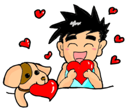 Kevin and cute pup sticker #6741977