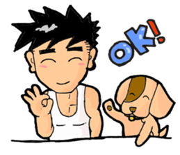 Kevin and cute pup sticker #6741978