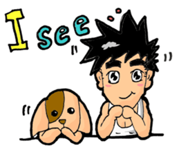 Kevin and cute pup sticker #6741995