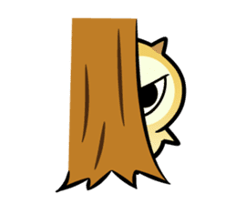 The baby of Eurasian Scops-owl. Eng.ver. sticker #6742090