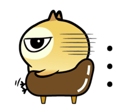 The baby of Eurasian Scops-owl. Eng.ver. sticker #6742097