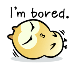 The baby of Eurasian Scops-owl. Eng.ver. sticker #6742098