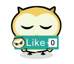 The baby of Eurasian Scops-owl. Eng.ver. sticker #6742100