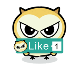 The baby of Eurasian Scops-owl. Eng.ver. sticker #6742101