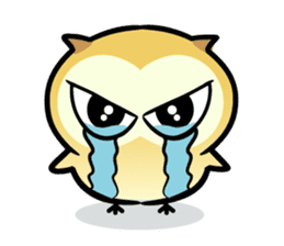 The baby of Eurasian Scops-owl. Eng.ver. sticker #6742103