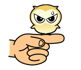 The baby of Eurasian Scops-owl. Eng.ver. sticker #6742105