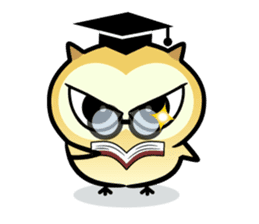 The baby of Eurasian Scops-owl. Eng.ver. sticker #6742108