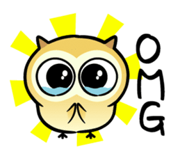 The baby of Eurasian Scops-owl. Eng.ver. sticker #6742109