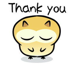 The baby of Eurasian Scops-owl. Eng.ver. sticker #6742111