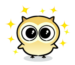 The baby of Eurasian Scops-owl. Eng.ver. sticker #6742117
