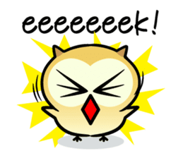 The baby of Eurasian Scops-owl. Eng.ver. sticker #6742119