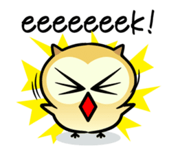 The baby of Eurasian Scops-owl. Eng.ver. sticker #6742119