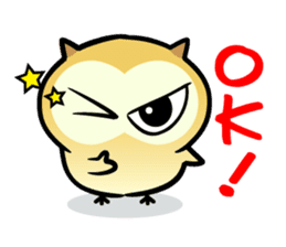 The baby of Eurasian Scops-owl. Eng.ver. sticker #6742121