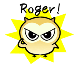 The baby of Eurasian Scops-owl. Eng.ver. sticker #6742124