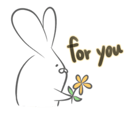White bunny! sticker #6743038
