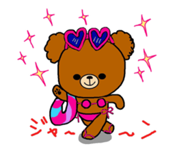 Summer of a cute bear sticker #6743243