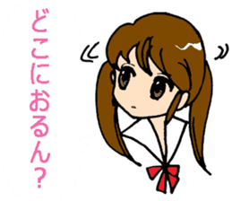 Kansai-ben with anime-faced school girls sticker #6743930