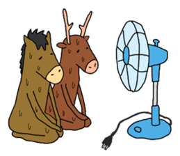 A horse and a deer 2 sticker #6744728