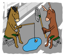 A horse and a deer 2 sticker #6744733