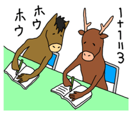 A horse and a deer 2 sticker #6744734