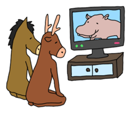 A horse and a deer 2 sticker #6744735