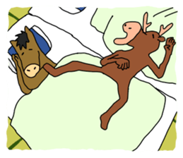 A horse and a deer 2 sticker #6744738