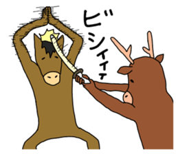 A horse and a deer 2 sticker #6744740
